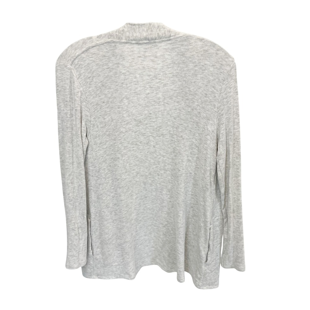 Roller Rabbit Heather Gray Ribbed Open Front Cardigan Pockets Lounge Size Small - Picture 2 of 5